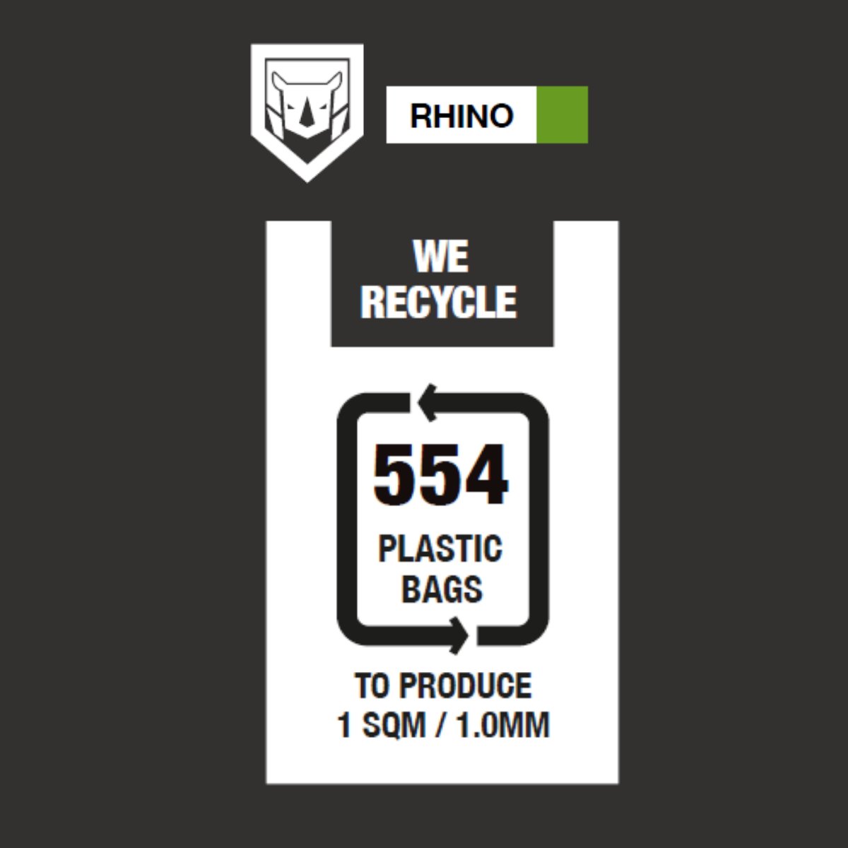 AlkemySolution's tweet photo. 𝟱𝟱𝟰 plastic bags are used to produce just 1 Sqm / 1.0mm of our Rhino sealing protection.
That's 𝟱𝟱𝟰 fewer plastic bags in the ocean.
That's 𝟱𝟱𝟰 fewer plastic bags in our landfills.
and that's 𝟱𝟱𝟰 plastic bags being used to create a new eco-friendly product. https://t.co/UViCibUuj8