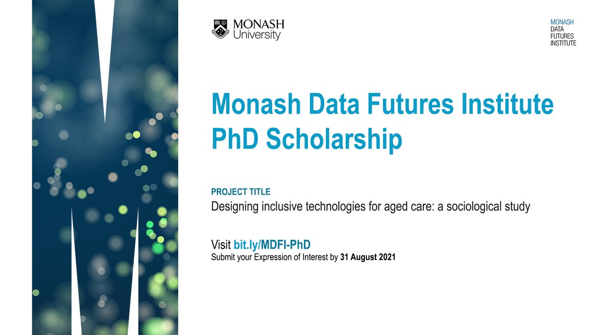 monashAI_inst's tweet photo. Are you interested in exploring the role technology may play in the wellbeing of older citizens?

If yes, then Prof. Alan Petersen &amp; @barbaraneves of @Monash_Arts, @MorVered of @MonashInfotech &amp; Prof. Adrian Carter of @Monash_FMNHS have a #PhD opportunity

https://t.co/DNflrjUZfn https://t.co/YUPArPQiQ5