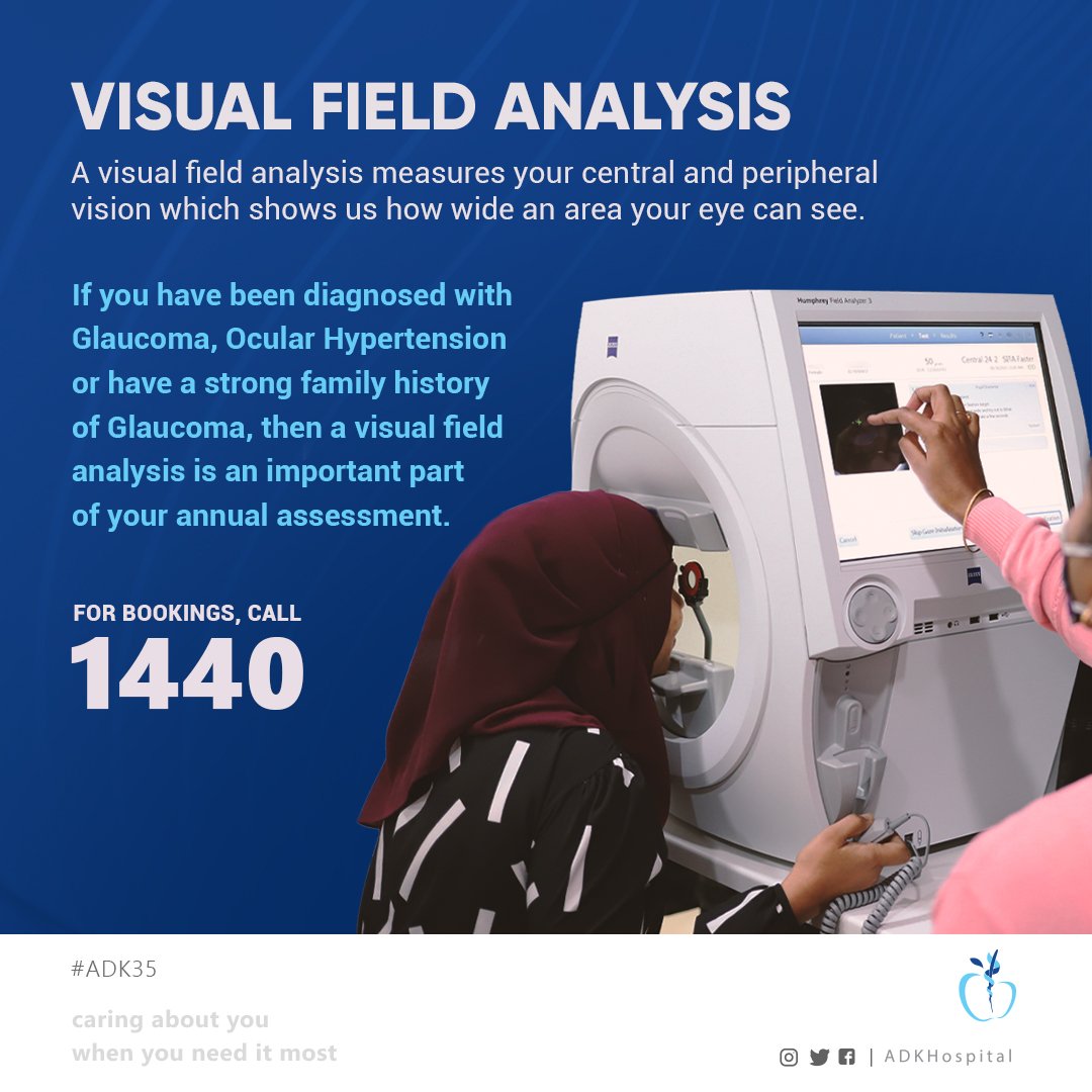 Adk Hospital Visual Field Analysis Test Now Available If You Have Been Diagnosed With Glaucoma Ocular Hypertension Or Have A Strong Family History Of Glaucoma Then This Is An Important
