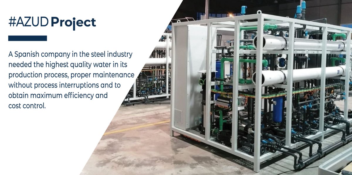 AZUDWater's tweet photo. 🔔In this #AZUDproject a Spanish steel industry company needed:
✅The water of the highest quality in its production process
✅Proper maintenance without process interruptions
✅Maximum efficiency and cost control
More project information in the link👇
https://t.co/YKkMey9EOu https://t.co/NzZPpQBwnX