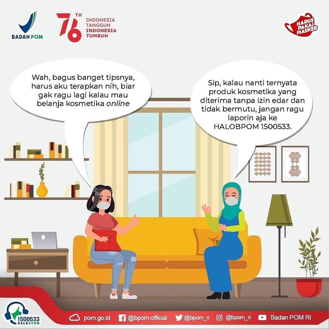 Yuk, simak infografis tips belanja kosmetik online berikut untuk memastikan keamanan produk sebelum membeli, belanja online jangan asal klik!
.
#BPOMRI
#SahabatBPOM
#KosmetikAman
#Kosmetik
#CekKLIK
#HALOBPOM1500533