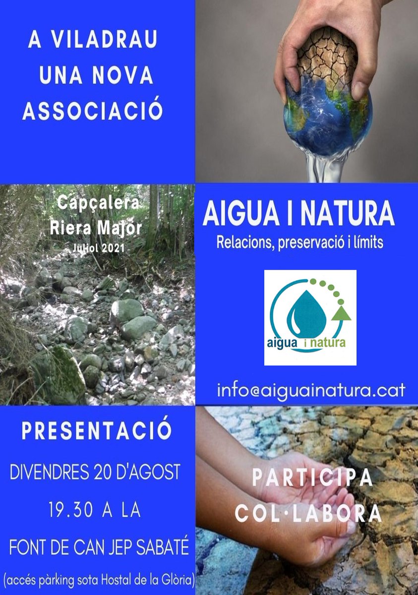 aiguainatura's tweet photo. Nova associació Aigua i Natura. Ens presentem. Us esperem aquest divendres 20 d'agost a les 19.30 a la Font de Can Jep Sabaté a #Viladrau (accés pàrking sota Hostal de la Glòria) #Montseny #Osona #Catalunya @el9nou @TaronjaTV @osona @OD_Osona https://t.co/DogKcct8iZ