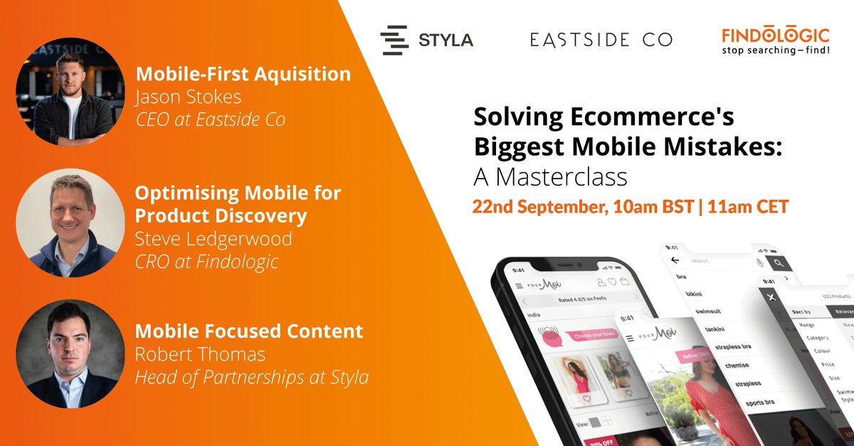 📱 Solving eCommerce's Biggest Mobile Mistakes: A Masterclass 📱

💡 Mobile acquisition strategies
💡 Seamless product discovery with limited space
💡 Mobile optimised content

22/09/2021 10:00 AM BST / 11:00 AM CET

Join here: hubs.li/H0VvRnl0

#ecommerce #mobilecommerce