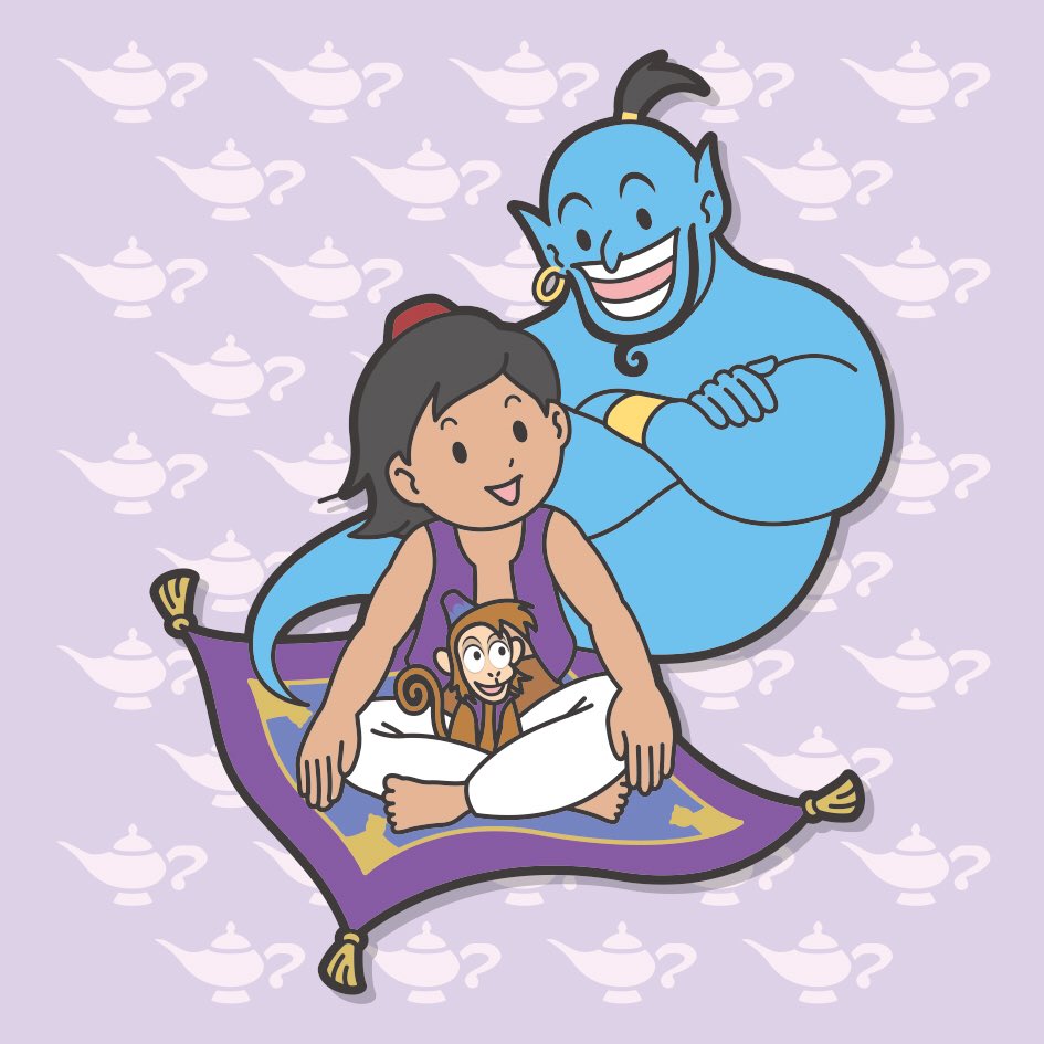 タケムラ イラスト制作中 ディズニーのアラジンの カットイラスト風を作りました イラスト イラスト好きと繋がりたい イラスト好きさんとつながりたい ディズニー アラジン ジーニー Disney Aladdin Illustrator Illustration T Co