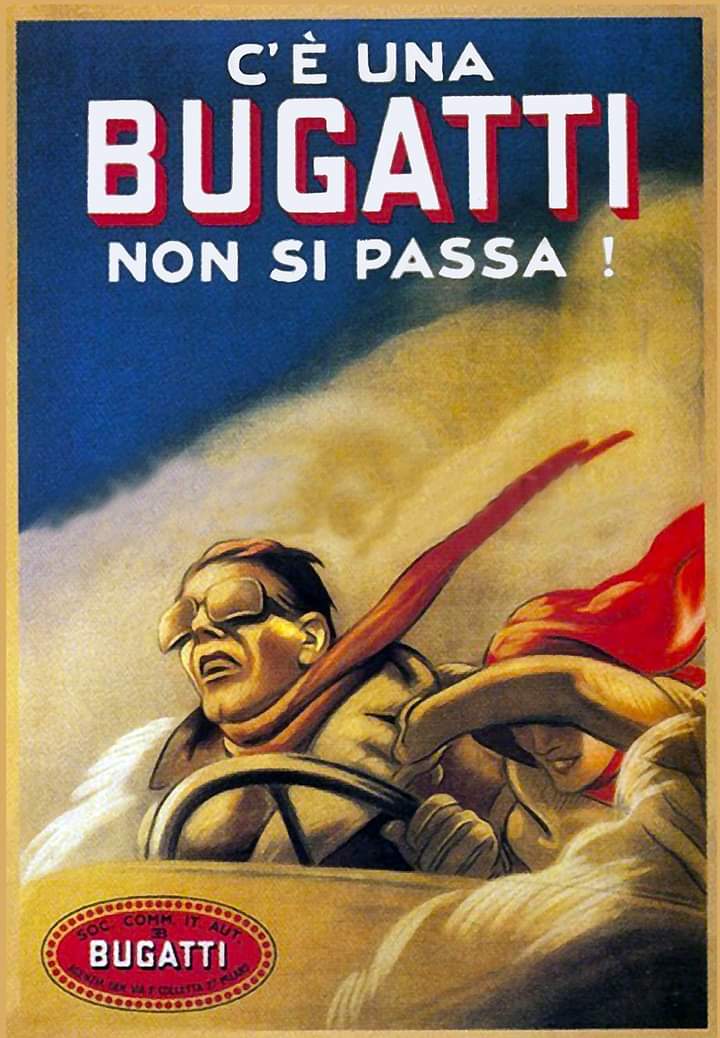 Ivycottagebaker's tweet photo. Great advertising poster from a more creative era #vintage #nostalgia #flashback #vintageposter #Bugatti #Italia https://t.co/pPJFksRHvn