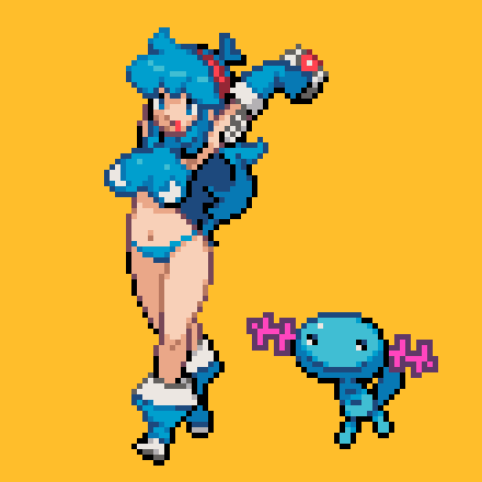 #yumurama_tecna テクナのドット絵 
カード風やパロディ 