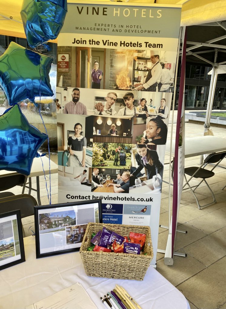 We are at the Jobs Jamboree in Millenium Square Sheffield today! 

We would love for you to come and say hello if you are in the area. 

You can also view our current job vacancies on our website: 

vinehotels.co.uk/contact-us/car…

#hospitalityjobs #jobopportunities