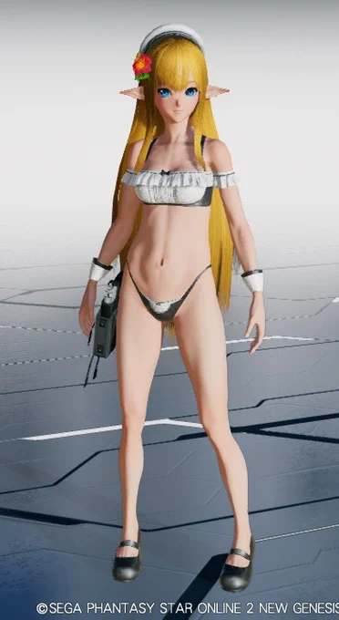 NGS体型の服は露出控えめだなーグローバルに配慮してるのかなーーーって思ってたら今回のハレンチすぎて笑った。正体現したね 