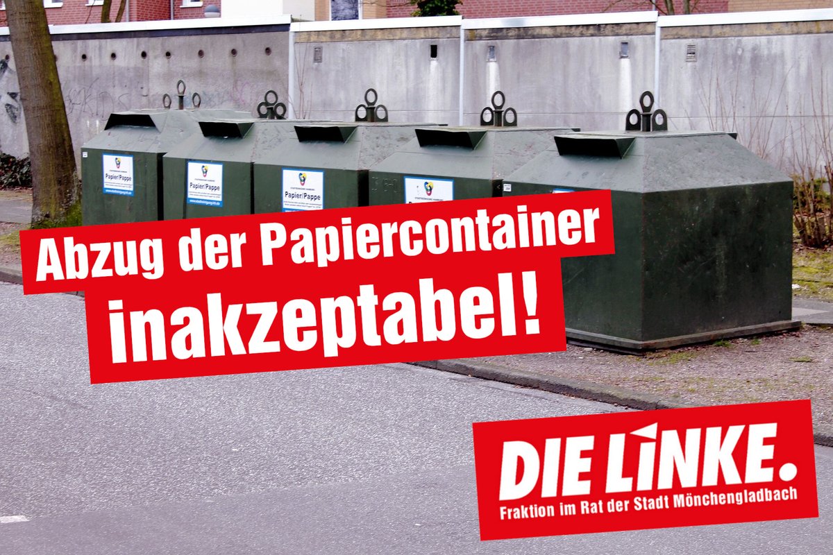 LinkeMg's tweet photo. #LINKE hält Abzug der #Papiercontainer für inakzeptabel. Sabine Cremer aus dem #UmweltA weist darauf hin, dass dadurch keine Probleme gelöst werden, allenfalls verschoben.
https://t.co/kytQaVFmUe https://t.co/G9SFWqCyBw