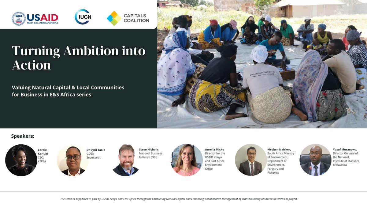 IucnE's tweet photo. A discussion with @LAnukur , @USAIDEnviro , @CapsCoalition on how Eastern and Southern Africa can turn our business ambition into action while valuing and conserving nature.
#nature 
#Biodiversity
#businessgrowth https://t.co/RSeHyFehsB