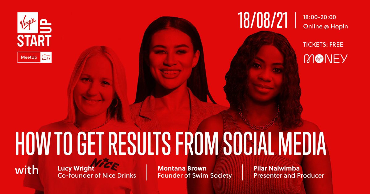 Tonight is our #VSMeetUp on how to get results from social media, featuring @montanaroseb @PilarOfSociety and @lucykwright, discussing building a brand online and how to make social media work for startups. We have a few free tickets left: virg.in/4xzu