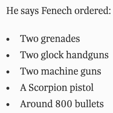 SimonBusuttil's tweet photo. Why would the person indicted for Daphne’s murder buy grenades, poison, machine guns, pistols and around 800 bullets a year after her assassination? Who else wa going to be killed? https://t.co/ADrQVhoJ2h