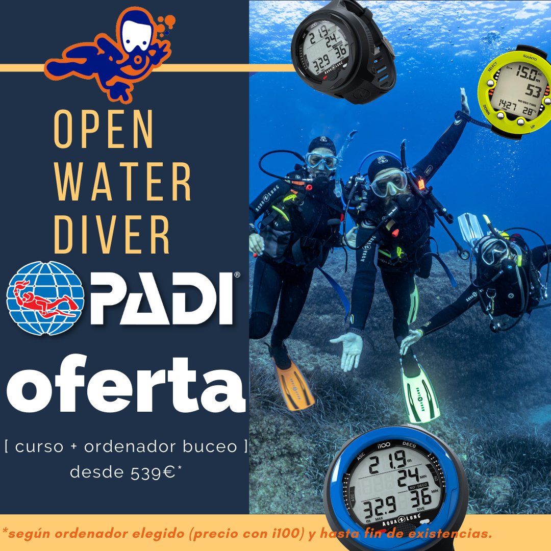 Aprovecha esta nueva oferta para hacer el curso Padi de iniciación