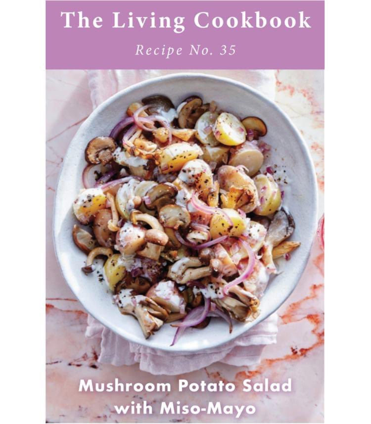 RozanneGold's tweet photo. Uniquely umami. Mushroom-Potato Salad with Miso "Mayo!" Find the recipe in The Living Cookbook.  (https://t.co/0iVl93fuGc). #recipes #potatosalad #easyrecipe #umami https://t.co/w3dPPK4rCV