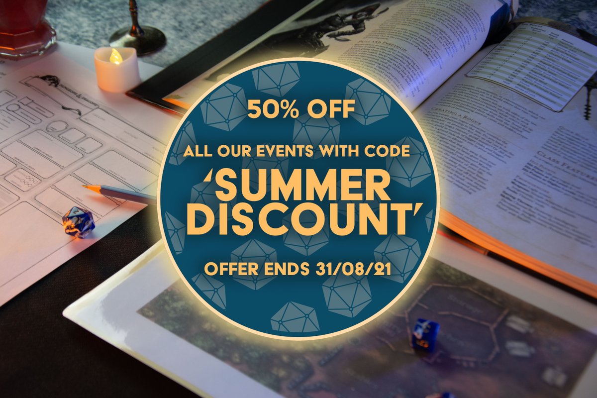 The_Mana_House's tweet photo. W A Y S T O N E
A #dnd 5e campaign created by our DM, all with new and vet players in mind! We've been enjoying running Waystone lately and thought we'd share this discount code again with you all ~ link in bio for tickets 😘
Come and join us at the table! #waystone https://t.co/uLqUxXRvDa