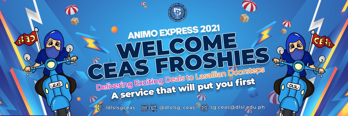 DLSLSG_CEAS's tweet photo. Knock Knock?

Here's your Delivery CEAS Community!

Welcome Froshies and School Year 2021-2022! 💙

#AnimoExpress2021
#WelcomeBatch021
#FROSHIEppingVoucher
#HEROESConfirmed https://t.co/zASRAASgeZ