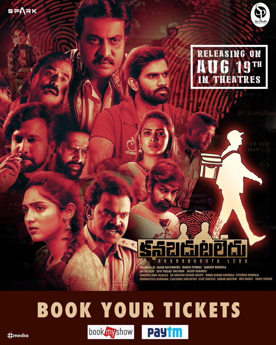 Witness the intriguing thriller #Kanabadutaledu🔍 tomorrow ONLY IN CINEMAS 🔥

Click here &amp; Book your tickets now 🎟️
▶️ bit.ly/kblBMS

#KanabadutaleduFromAug19
@Mee_Sunil @Actor_sukranth @vaishaliraj_03 <a href="/ACTOR_YUGRAM/">Yug Ram</a> @balarajum20 <a href="/madhuponnas/">Ponnanvs</a> @SparkSagar1 <a href="/SparkOttIn/">Spark OTT</a>