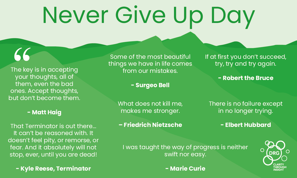 In honour of #NeverGiveUpDay we asked our wonderful Team for some of their favourite Quotes and Mantras that keep them motivated during challenging times!

#inspiration #motivation