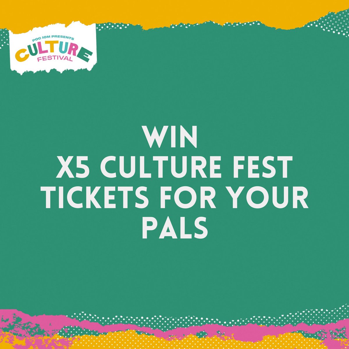 You liked it so much last time, we are doing it again! Everyone who purchases a Culture Fest ticket within the next 24 hours (12pm on 18th August - 12pm on 19th August) will be entered into a draw to win 5 extra free tickets for their friends and family! (1/2)