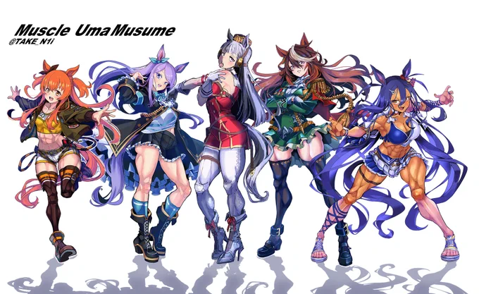 私が描くウマ娘は、脚の筋肉が競走馬レベルになります
筋肉ウマ娘シリーズ1～5 まとめ #ウマ娘 