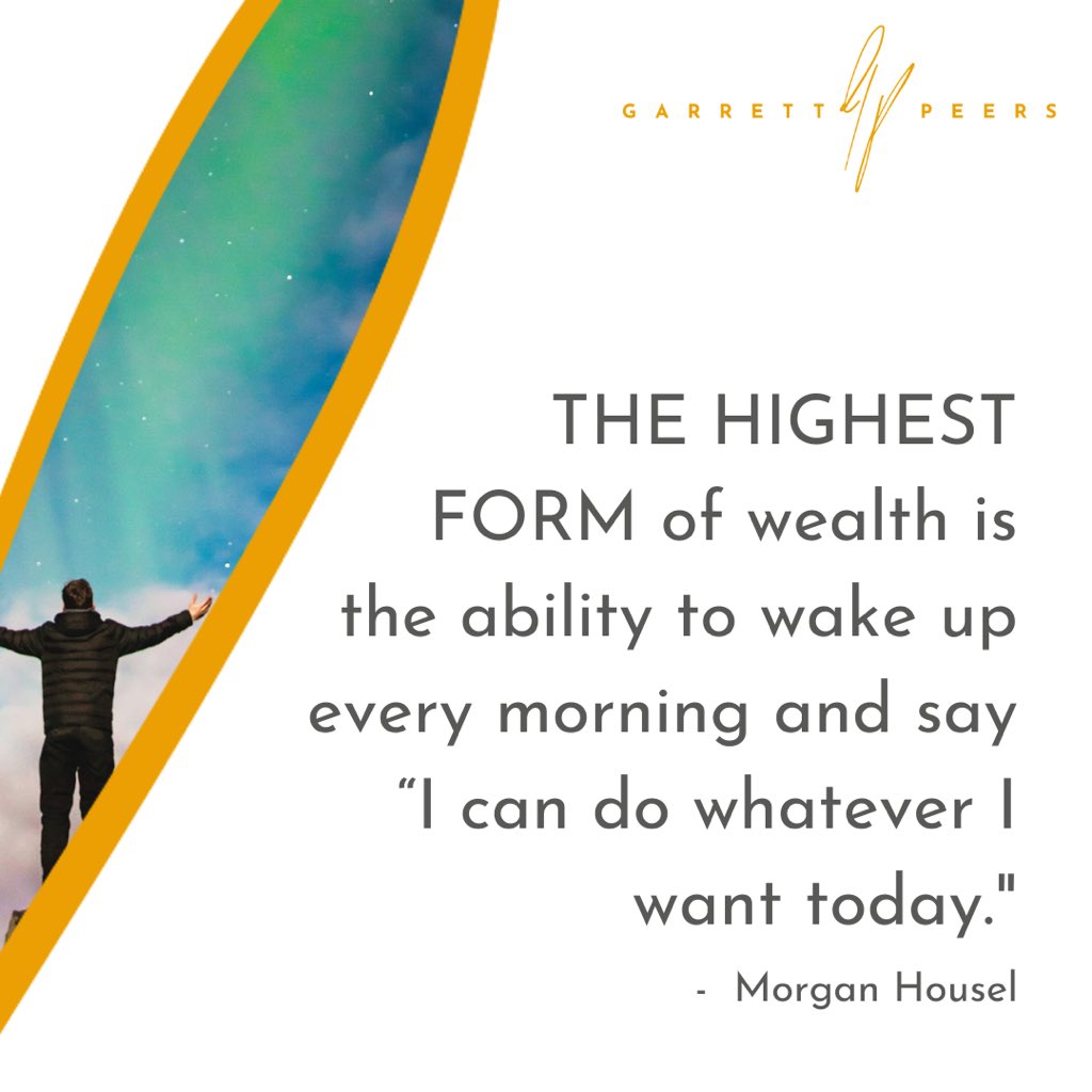 garrett_peers's tweet photo. Money’s biggest intrinsic value is its ability to give you control over your time ⏳ https://t.co/mn37lVpV02