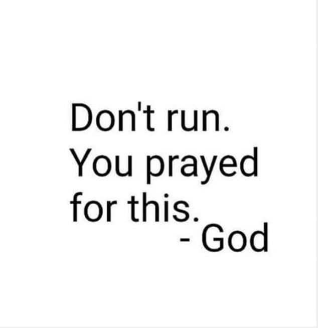 Good Morning! Many of us are thinking …WHY ME? God said, don’t run, you prayed for this! We have prayed for this promotion and I am going to say….LET’S WORK! If you need to be encouraged reach out and let’s encourage each other!