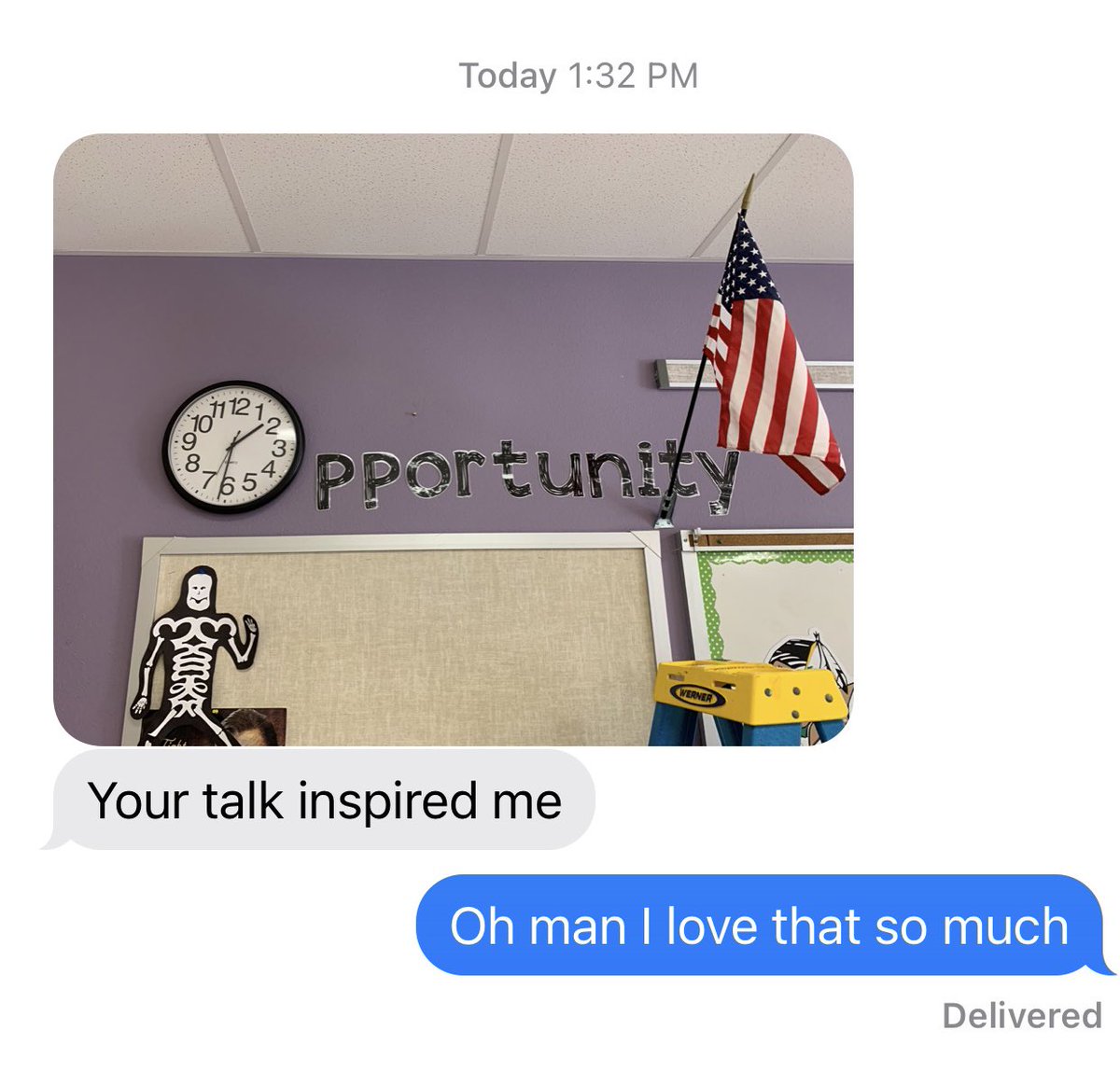 MrSilverman116's tweet photo. In my first day message to teachers I shared some wisdom from my good friend @cultivatingplay who talks about how time is an opportunity. One of my teachers was inspired… #opportunityclock https://t.co/K2bPJl9WxV