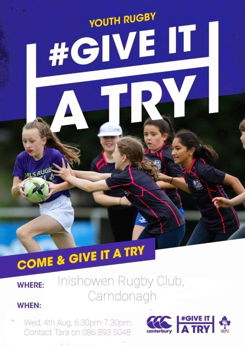 🏉Busy Evening Later🏉
🏉6.30pm Give it a Try Moss Rd
🏉6.30pm u16s and u18s Pre Season Training Moss Rd 
🏉7.30pm Summer Tag
All Covid Guidelines apply😷
#LoveDonegal 💙🤍🖤
