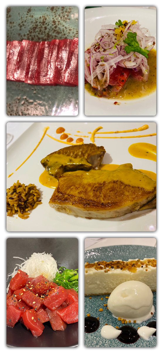 Cena en el <a href="/El_Campero/">El Campero</a> , que como siempre no defrauda . Lo comido : Carpaccio de paladar con sorbete
de lima y albahaca , tosta de atún y trufa ,Sashimi de lomo,Tartar de lomo 
Lomo picante, wakame y daikon,Ceviche de lomo blanco,Parpatana asada con curry y coco,Mormo encebollado