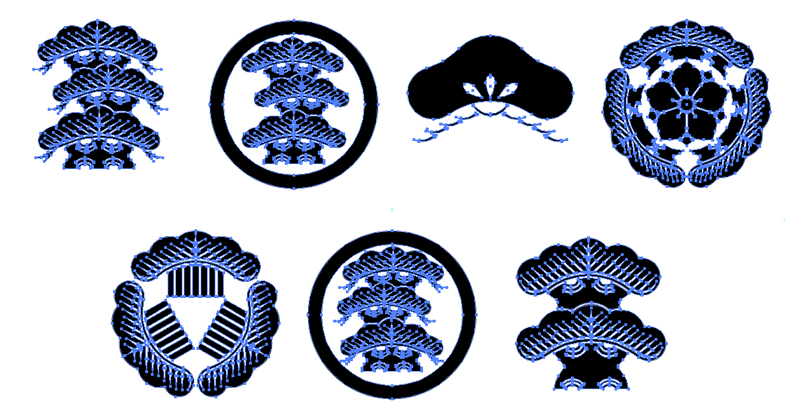 ハッコーサトウ 発光大王堂プロジェクト 家紋素材部門担当 家紋のベクター素材1362個目 三つ櫛松 みつくしまつ ハッコーサトウの素材 家紋 フリー素材 イラレ Ai ベジェ曲線 Dtp Webデザイン 松 T Co Idbgxhruhs Twitter