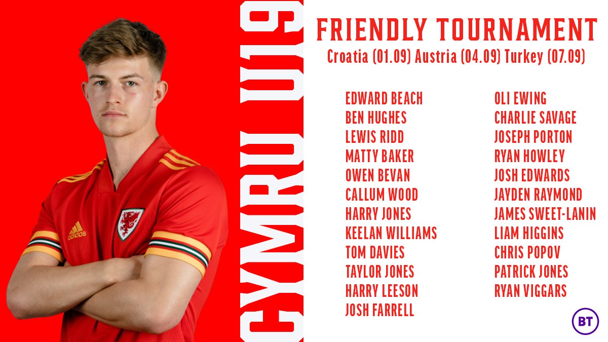 Cymru's tweet image. 🏴󠁧󠁢󠁷󠁬󠁳󠁿 CYHOEDDIAD CARFAN D19 🏴󠁧󠁢󠁷󠁬󠁳󠁿

Rob Edwards' U19s will face Austria, Turkey and hosts Croatia in a mini tournament next month.

Pob lwc i'r bechgyn 🙌

#TogetherStronger