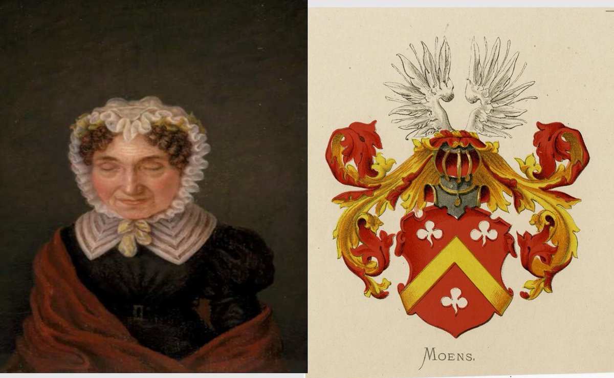 thecoadb's tweet photo. The #Moens family traces its lineage to Gilles Moenens (d. 1581) who came from #Gullechem in West #Flanders. Petronella Moens (1762-1843) was a blind poet and novelist who opposed the slave trade and was in favor of women’s #suffrage. #abolition #heraldry #genealogy #ancestry https://t.co/mMuNjOI9RF