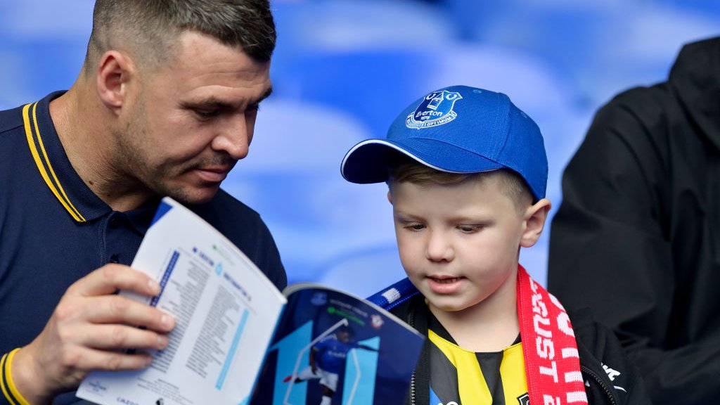 Everton's tweet image. What was your first game? #EFC 🔵