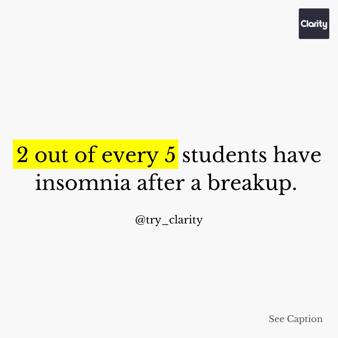 try_clarity's tweet photo. ... and 9 out of every 10 students who have talked about their breakup on Clarity have felt better!

Talk on Clarity anonymously and discuss your issues 💛

Try Clarity: https://t.co/ZMebjuca9h

#tryClarity #LetsTalk #MentalHealth #InstantHelp #Help https://t.co/swoWfyiCFz