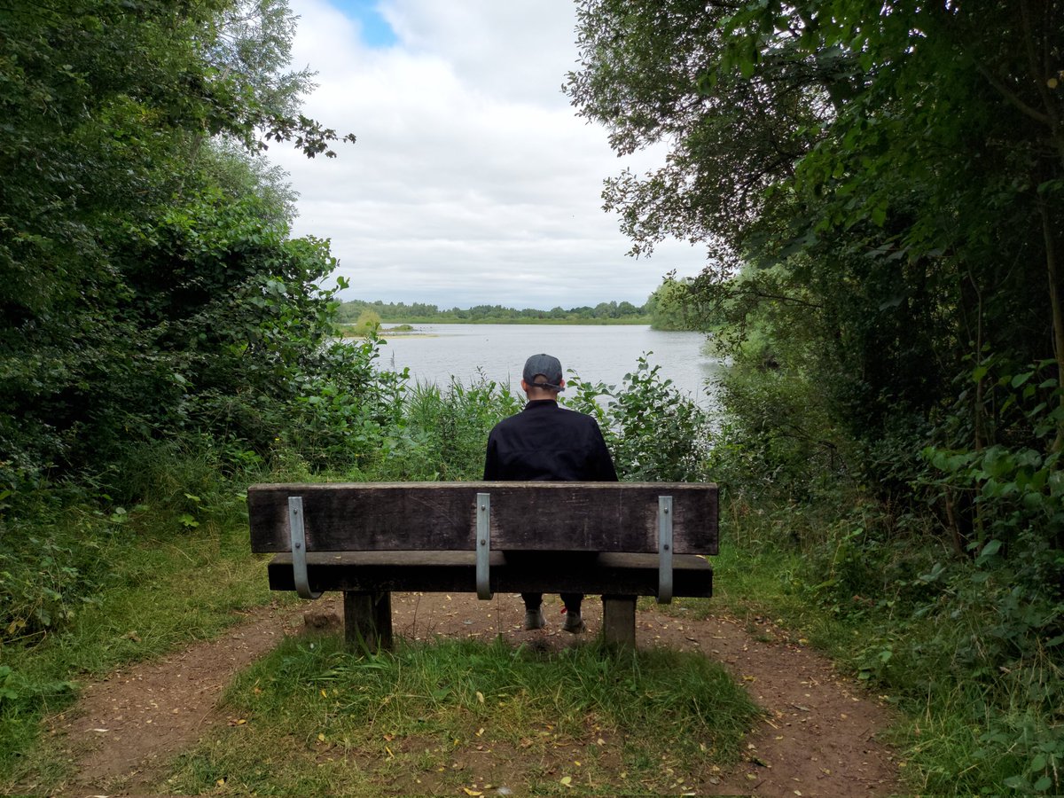 CeriAnneAshby's tweet photo. First walk at Stanwick Lakes since February. Took a very quiet route to avoid people. C managed to walk a bit interspersed with rides in the wheelchair. Only saw a couple of people who kept their distance. #HodgkinLymphoma #livingwithcancer #gettingbacktonature #summerwalks https://t.co/VnKSTu0GLk