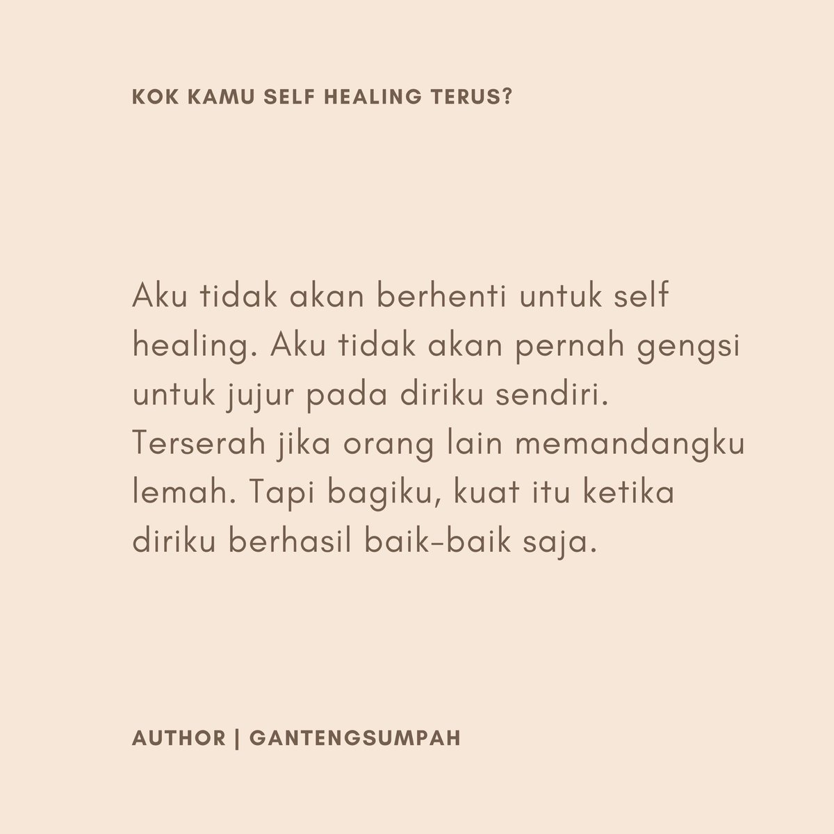 gantengsumpah's tweet photo. Self healing. https://t.co/okE9x7EMxn