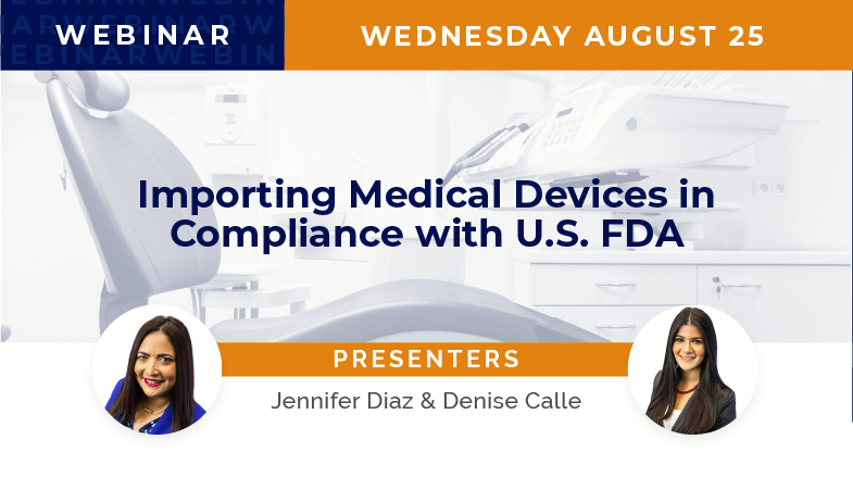 OWITintl's tweet photo. Welcome to a one-hour webinar that will provide an overview of FDA regulations and requirements for imports of medical devices with Diaz Law on Aug 25, 2021 12:00 PM in Eastern Time. Sign up https://t.co/IEjuVv7gdV
#OWITIntl #IntlTrade #WomenInBusiness https://t.co/YRESTqs0N2