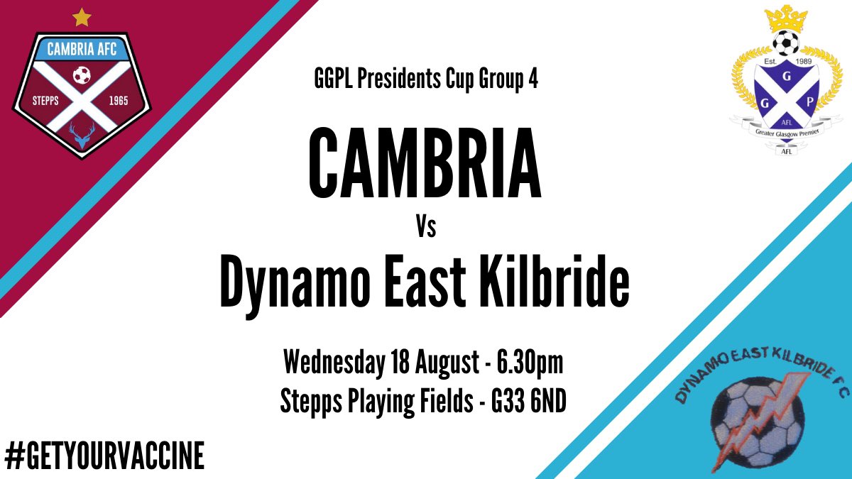 A first home game for our GG side tonight and we’re hoping to build on the weekend’s draw to put ourselves in contention for getting to the knockout stage. 

🆚 Dynamo East Kilbride
🏆 GGPL Presidents Cup Gp 4
📅 Wed 18 Aug
⏰ 6.30pm
🏟 Stepps - G33 6ND

#GetYourVaccine #MTFC 🇱🇻