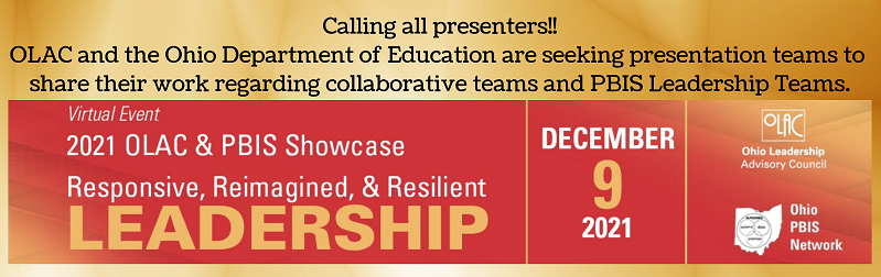 SSTRegion4's tweet image. Call for Presenters!! Do you have a great story to tell about your PBIS Implementation? Or perhaps your TBT or BLT successes need to be shared? If you are interested in presenting at the OLAC &amp;amp; PBIS Showcase click the link to learn more. education.ohio.gov/Media/Ed-Conne… #SST4PBIS #SST4SI
