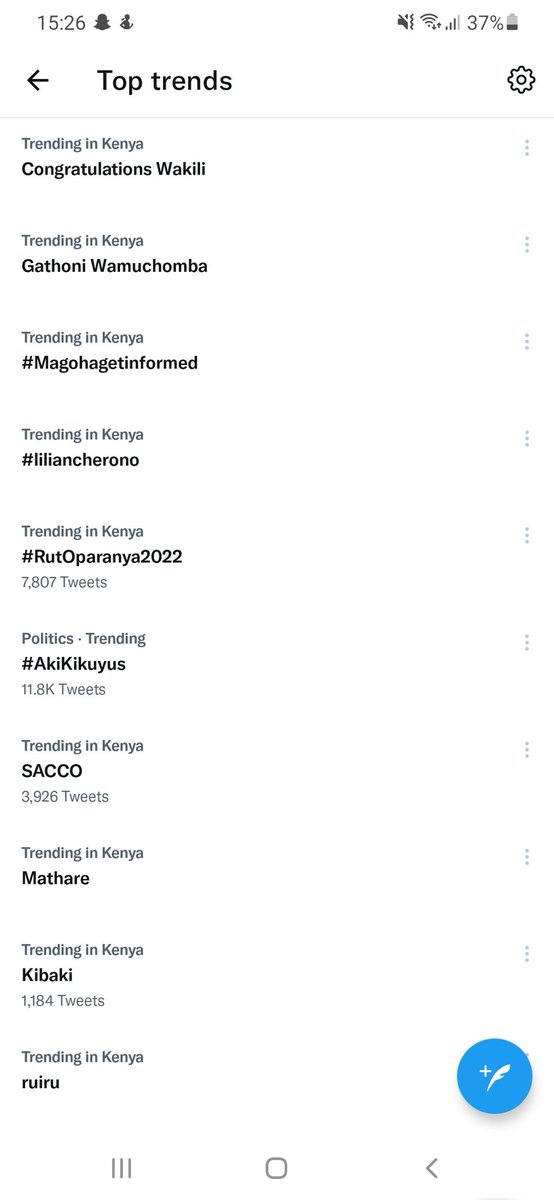 BrianOkoth_'s tweet photo. #KSLTwitter
What's trending at no.1 again? Wow !! π
Absolutely intriguing. Congratulations Wakili (s) https://t.co/aJKhZFimBs