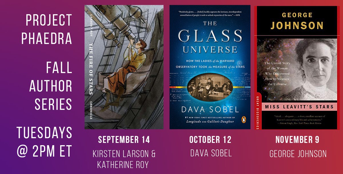 ProjectPHaEDRA's tweet photo. We're excited to announce our Fall Author Series for our upcoming Office Hours! Each session will take place over Zoom on the 2nd Tuesday of each month at 2pm EST. Click here to learn more and register for each session: https://t.co/4ezvZvjGRn
#projectphaedra #scienceauthors https://t.co/1odYLAzmYS