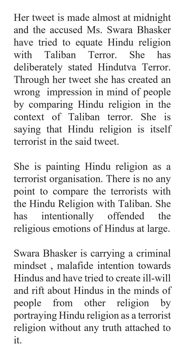 barkhatrehan16's tweet photo. Legal action against Swara Bhaskar ongoing. https://t.co/huwFy7OJzO