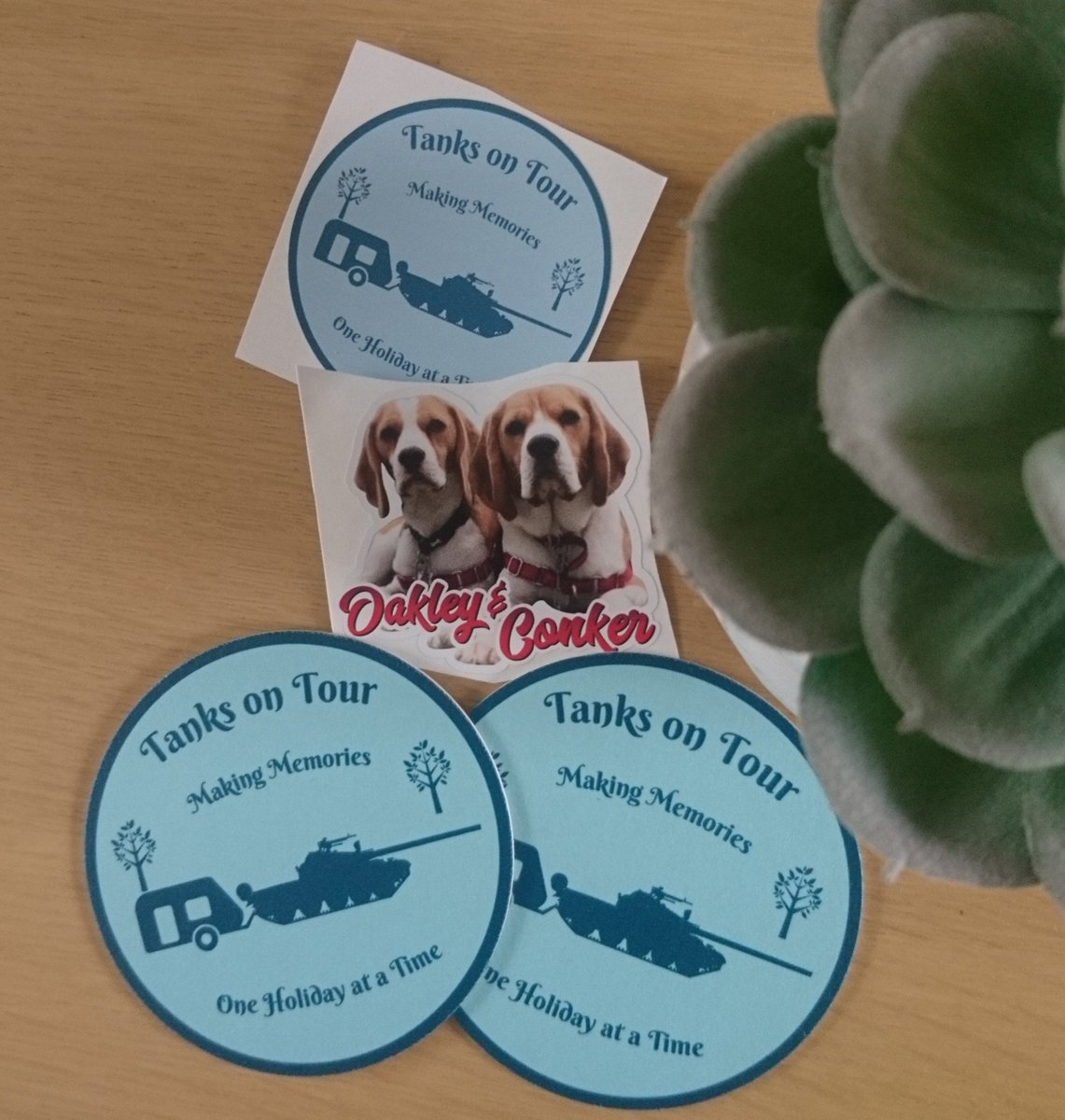 sadieandkevin's tweet photo. Thank you so much for our stickers and beer mats Kim and Andy @on_tanks.  Absolutely love them 😍 #caravancommunity #caravanning https://t.co/xXeLG6rIs2