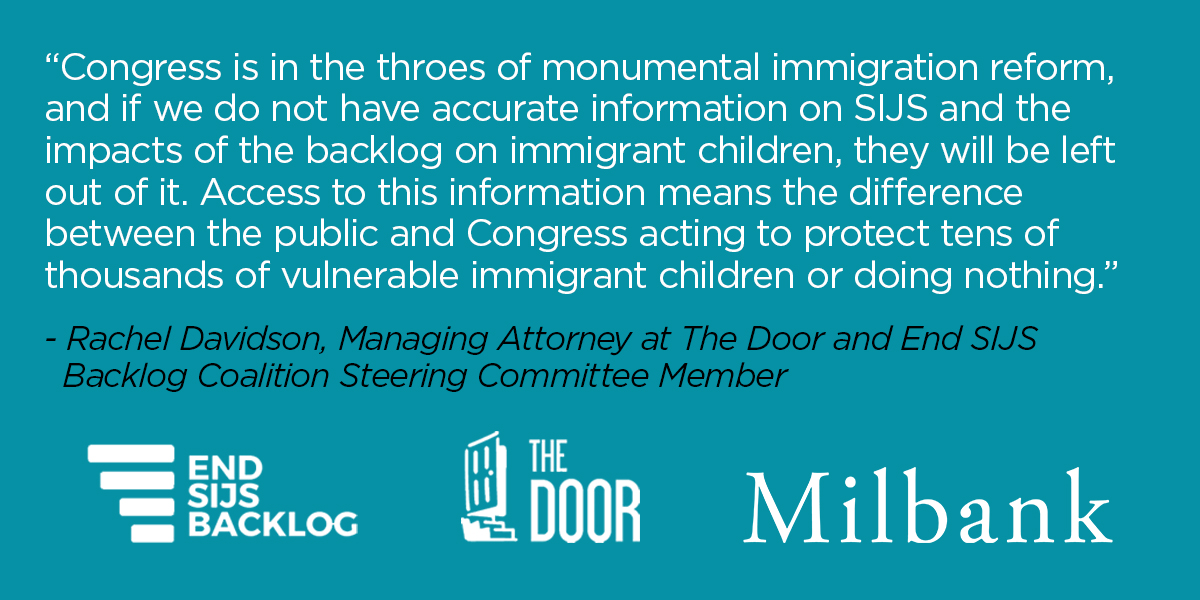 EndSIJSBacklog's tweet image. @USCIS refusal to timely provide crucial data about youth caught in the SIJS backlog prejudices advocates&apos;—including directly impacted youth—work toward a legislative solution. See you in court @USCIS! #EndSIJSBacklog bit.ly/2W587SC