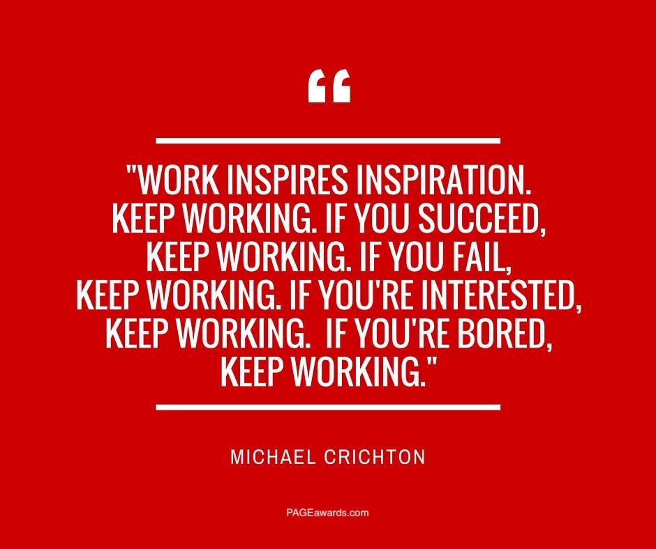 PAGEawards's tweet photo. Just keep working…

#screenwriting  #writingcommunity
#writing #tvwriting https://t.co/54UqUaNCPz