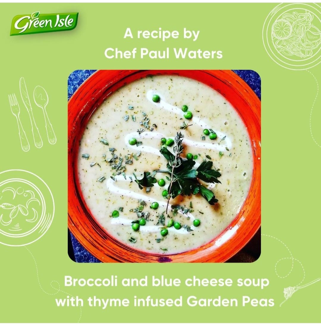 So proud and pleased to be included in something special #greenislefoods check out my recipe for broccoli and blue cheese soup with thyme infused peas  facebook.com/greenisle #simpletastyhealthybypw