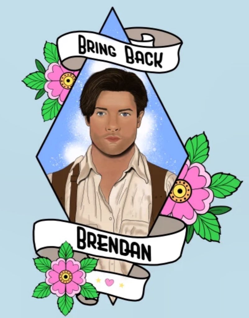 mamaspinkfilter's tweet photo. Doodles our sweet baby angel #BrendanFraser designs up in my shop in my bio!!! Bring back our man!!! https://t.co/YcRChlJR1i