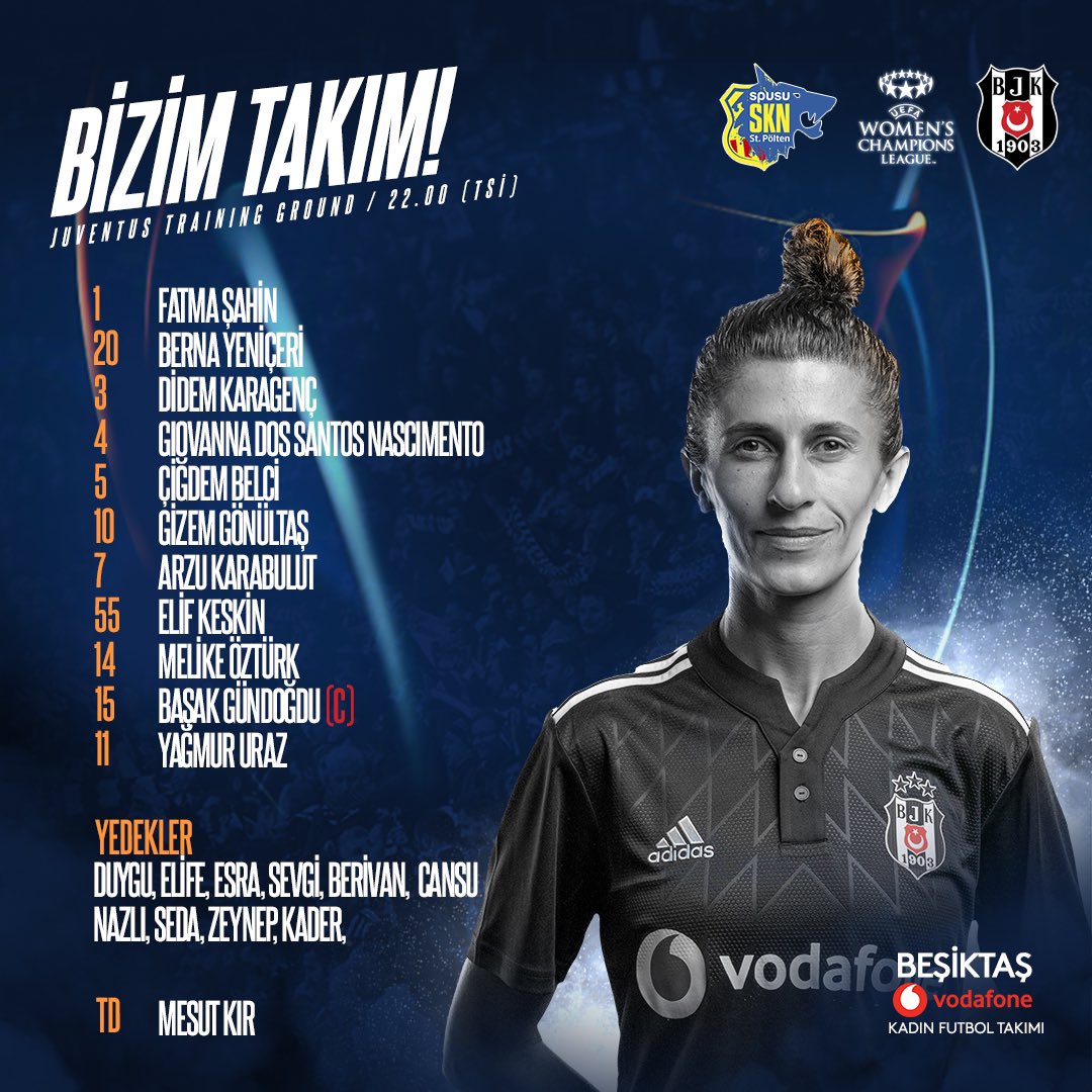 📄 ST. Pölten maçı ilk 11'imiz. 🦅

#BizBeşiktaşız | #UWCL
