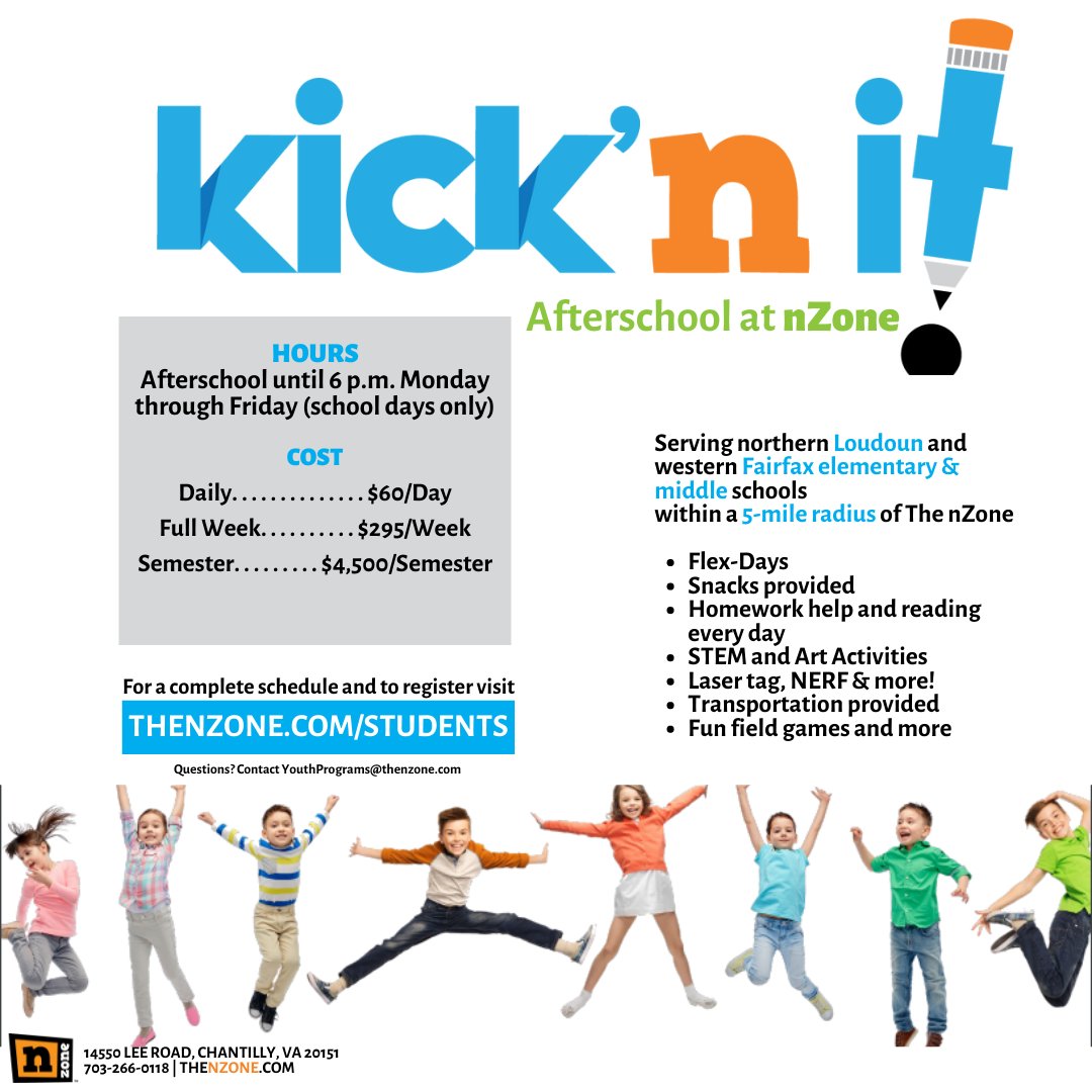 Who said that the fun has to end when School does? Sign your child up for Kick'n It today! Email YouthPrograms@thenzone.com for more info.