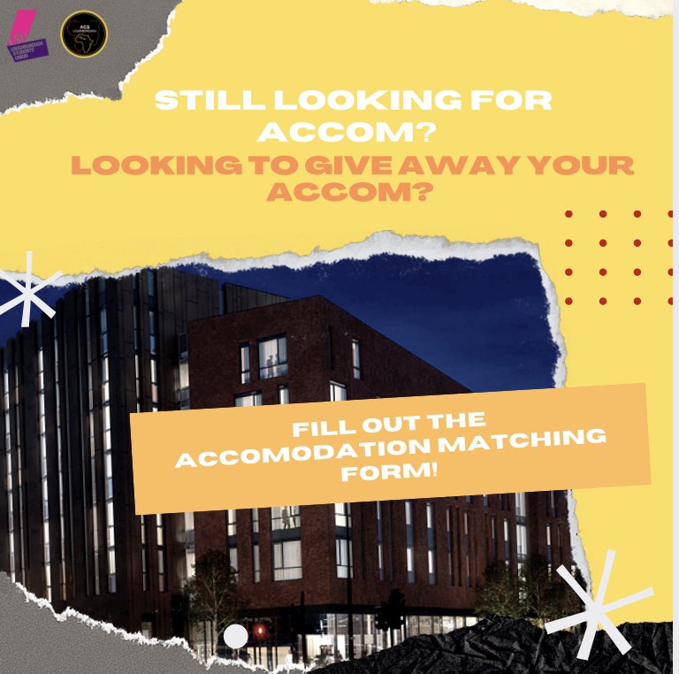 Are you a fresher still looking for accom? Or a returner looking to give a contract away?

Use our accommodation matching service to help you find/ get rid of your accommodation!

linktr.ee/loughboroughacs